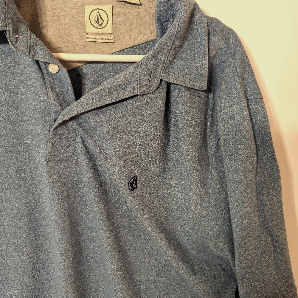 Volcom Textured Sky Blue Polo Shirt Sz XL Surf ( Shorts Jeans )